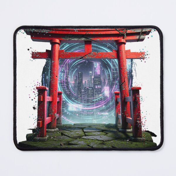 Item preview, Cyberpunk Torii Gate - Neon Digital Portal to Neo Tokyo designed and sold by StickerGlitch.