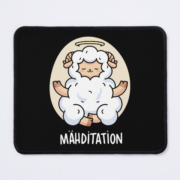 Item preview, Mähditation Funny Sheep Yoga Meditation Kawaii Lamb Pun designed and sold by DrawHandArt.