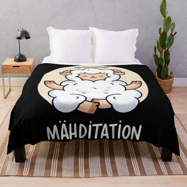 Item preview, Mähditation Funny Sheep Yoga Meditation Kawaii Lamb Pun designed and sold by DrawHandArt.