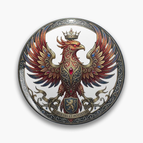 Item preview, Royal Phoenix Emblem — Libertas et Potestas Vintage Gold Shield designed and sold by novapixel25100.
