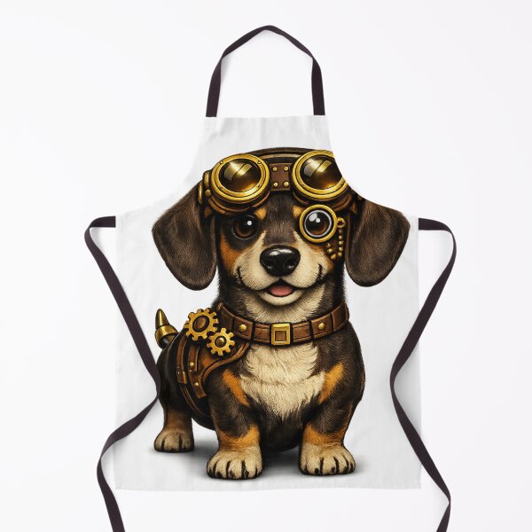 Item preview, A charming steampunk dachshund featuring brass goggles designed and sold by Creature-shock.