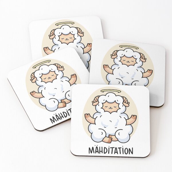 Item preview, Mähditation Funny Sheep Yoga Meditation Kawaii Lamb Pun designed and sold by DrawHandArt.
