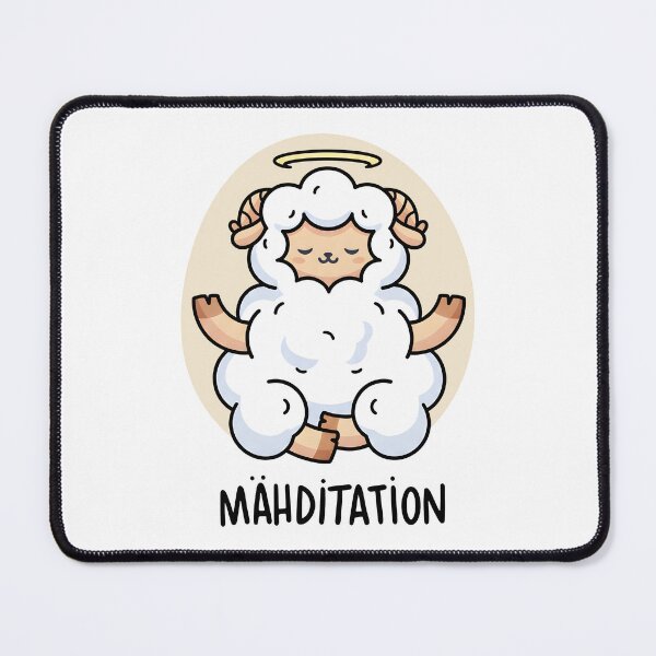 Item preview, Mähditation Funny Sheep Yoga Meditation Kawaii Lamb Pun designed and sold by DrawHandArt.