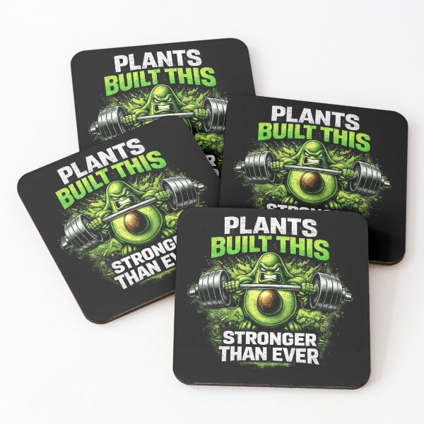 Item preview, Plants Built This – Stronger Than Ever | Vegan Muscle Avocado funny shirt designed and sold by VibeOffline Studio.