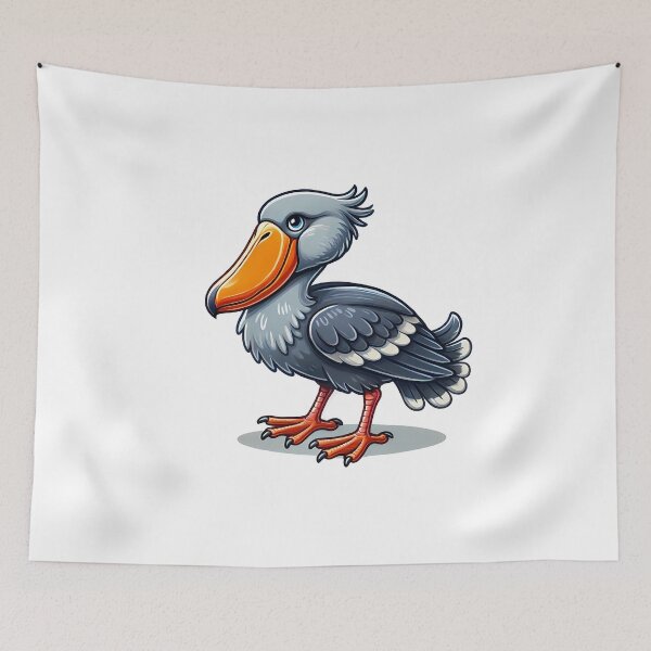 Item preview, A colorful cartoon pelican with a bright orange beak and playful expression. designed and sold by cave-canvas.