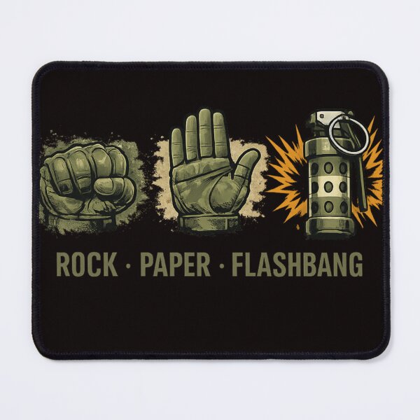 Item preview, Rock Paper Flashbang – Tactical Gaming Meme Design designed and sold by FrameFlow.