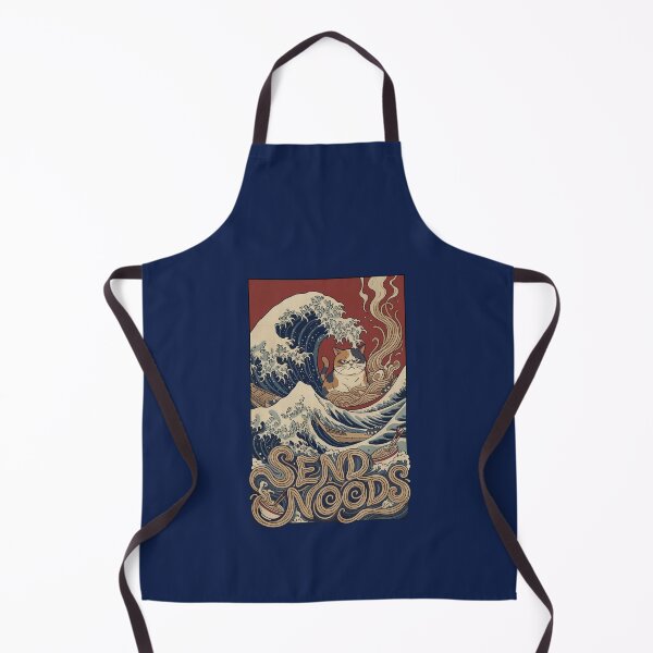 Item preview, Send Noods Feline Ramen Hokusai Kanagawa Swell Art designed and sold by Czuk Designs.