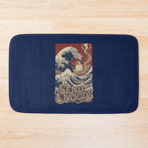 Item preview, Send Noods Feline Ramen Hokusai Kanagawa Swell Art designed and sold by Czuk Designs.