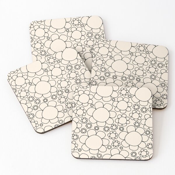 Item preview, Cheerful Doodle Flowers Pattern in Black and Almond Cream designed and sold by kierkegaard.