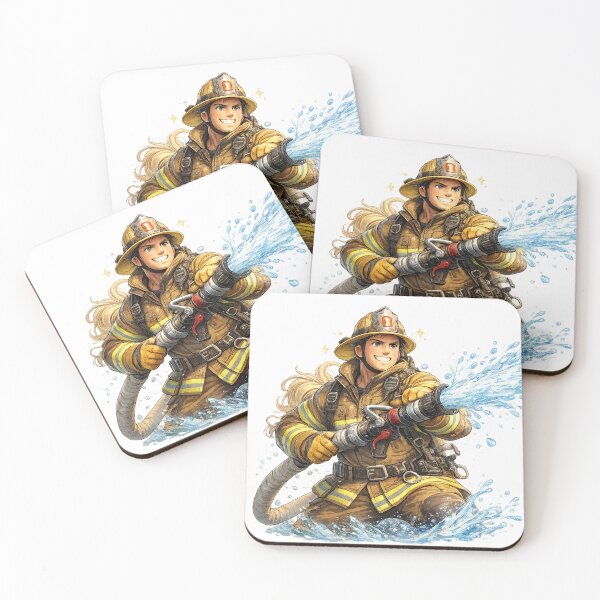 Item preview, Brave Firefighter Spraying Water designed and sold by SpicyWind.