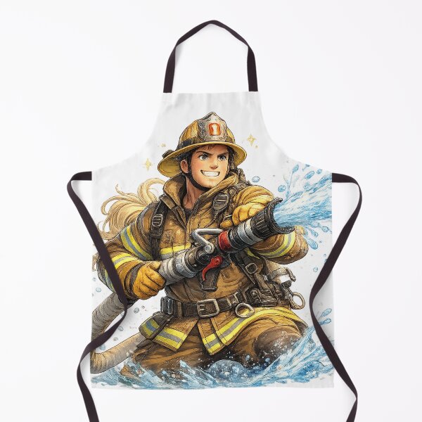 Item preview, Brave Firefighter Spraying Water designed and sold by SpicyWind.