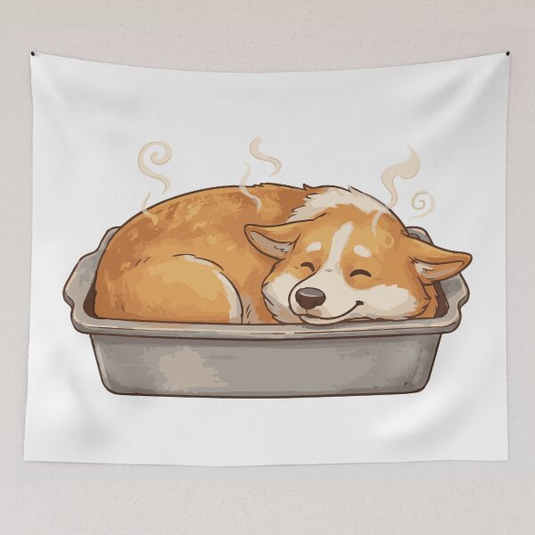 Item preview, Freshly Baked Loaf Corgi Bread Pun designed and sold by Petzzz.