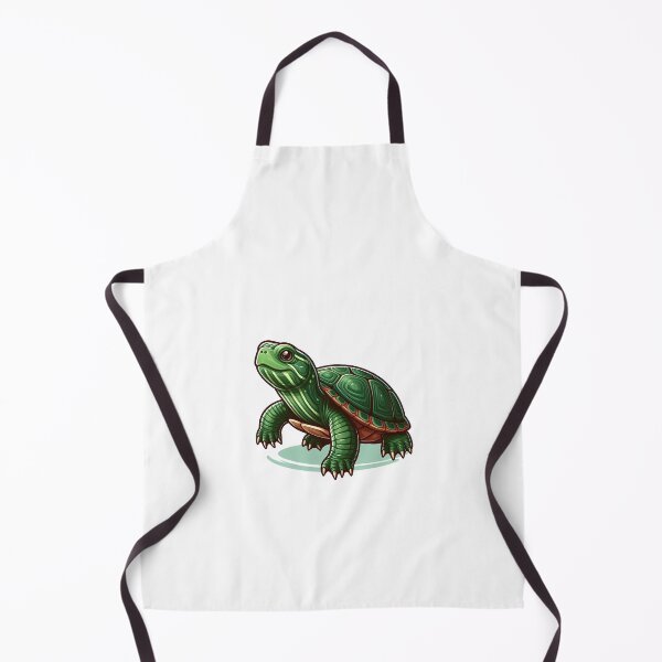 Item preview, A colorful green turtle illustration with intricate shell details, exuding a playful and friendly vibe. designed and sold by cave-canvas.