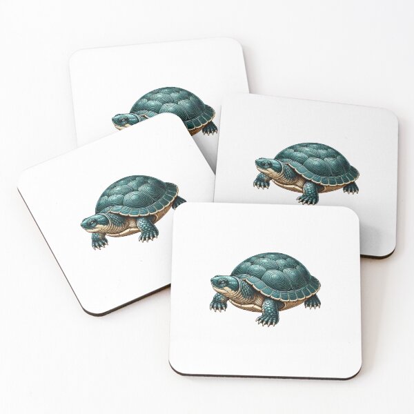 Item preview, Artistic depiction of a green turtle with intricate shell patterns, showcasing its unique features. designed and sold by cave-canvas.