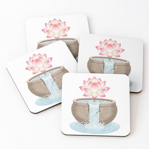 Item preview, Zen Lotus Flower Waterfall in Stone Bowl designed and sold by SakuraVibes.