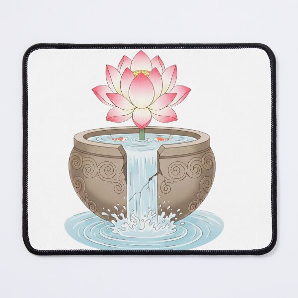 Item preview, Zen Lotus Flower Waterfall in Stone Bowl designed and sold by SakuraVibes.