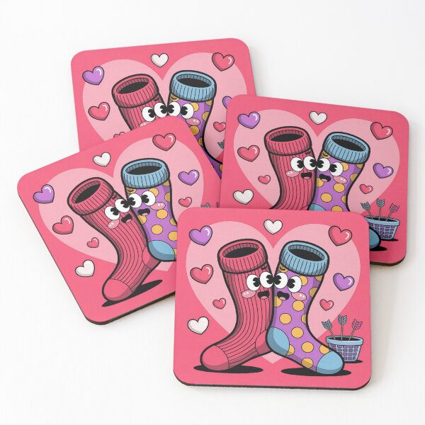 Item preview, Sole Mates Valentine's Socks | Cute Mismatched Pair in Love designed and sold by Midnight Veil Designs.