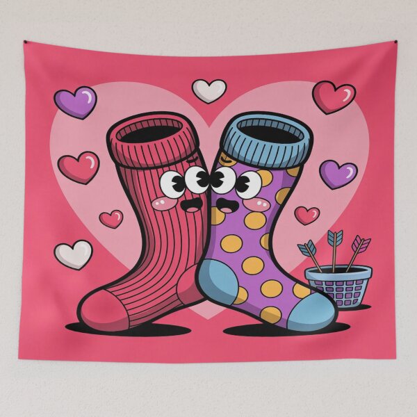 Item preview, Sole Mates Valentine's Socks | Cute Mismatched Pair in Love designed and sold by Midnight Veil Designs.
