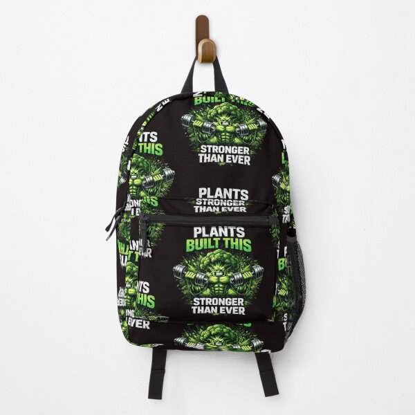 Item preview, Plants Built This – Vegan Muscle Gym Broccoli Bodybuilder Shirt designed and sold by VibeOffline Studio.