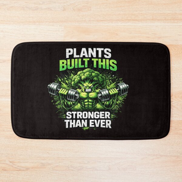 Item preview, Plants Built This – Vegan Muscle Gym Broccoli Bodybuilder Shirt  designed and sold by VibeOffline Studio.