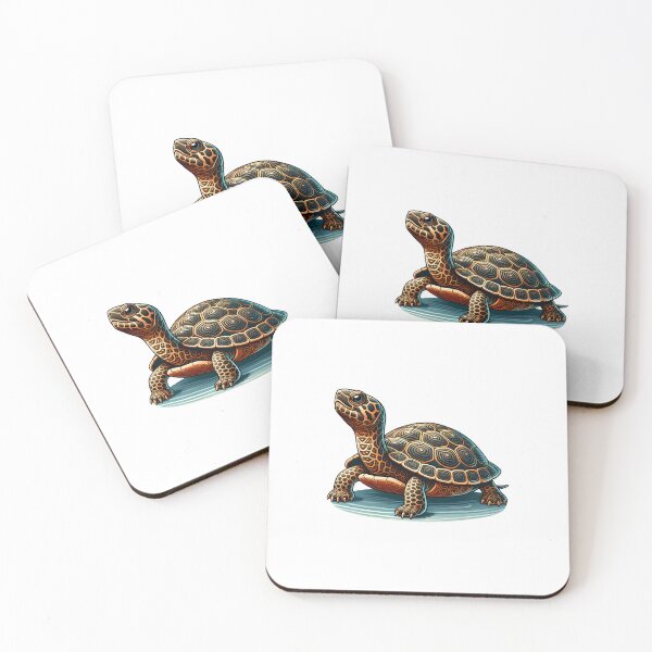 Item preview, Illustration of a detailed turtle with intricate patterns and vibrant colors. designed and sold by cave-canvas.