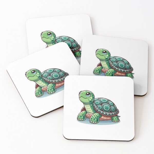 Item preview, A cute cartoon turtle with a patterned shell, featuring bright colors and a cheerful expression. designed and sold by cave-canvas.