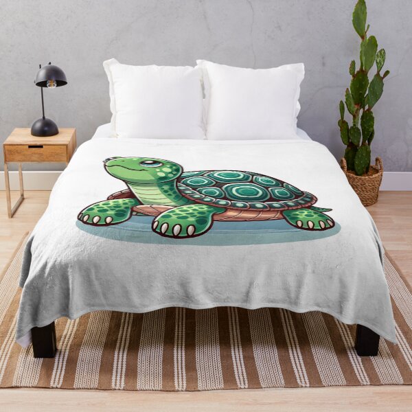 Item preview, A cute cartoon turtle with a patterned shell, featuring bright colors and a cheerful expression. designed and sold by cave-canvas.