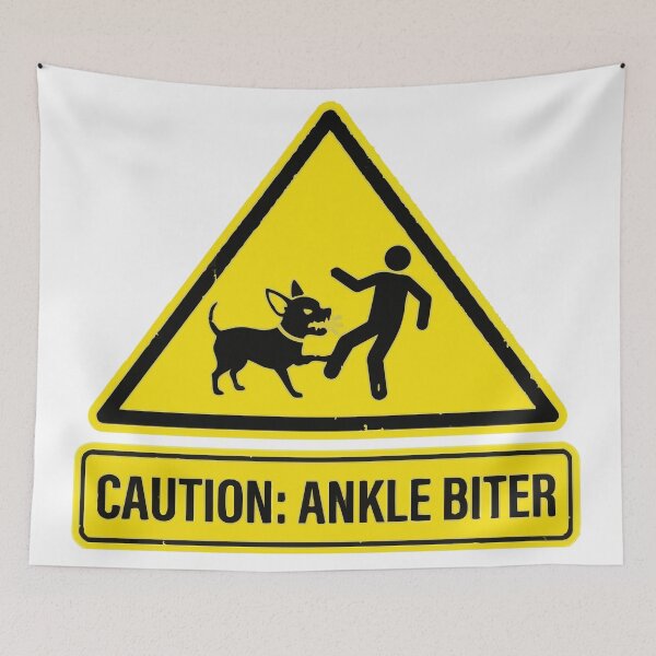 Item preview, Beware Of The Ankle Biter Chihuahua Warning Sign designed and sold by Petzzz.