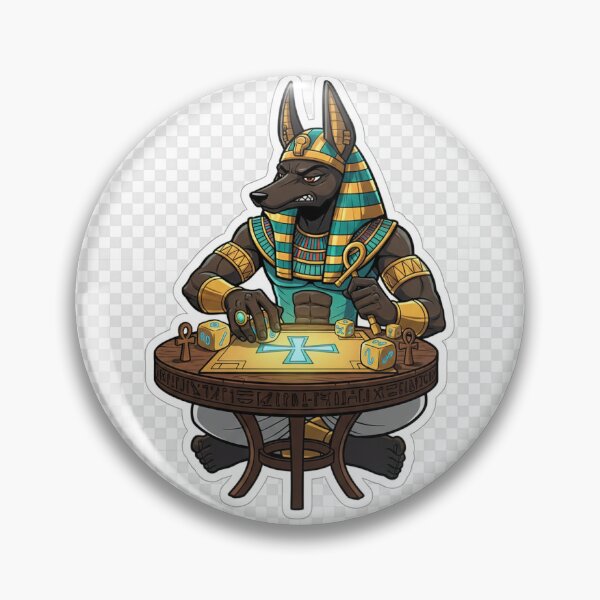Item preview, Grumpy Anubis with Ankh Cross designed and sold by anubisartvault.