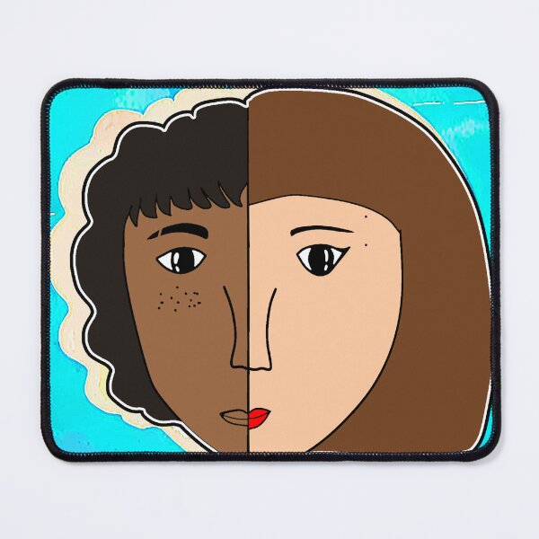 Item preview, "Split Face Portrait Representing Diversity and Unity" designed and sold by nighttime1990.