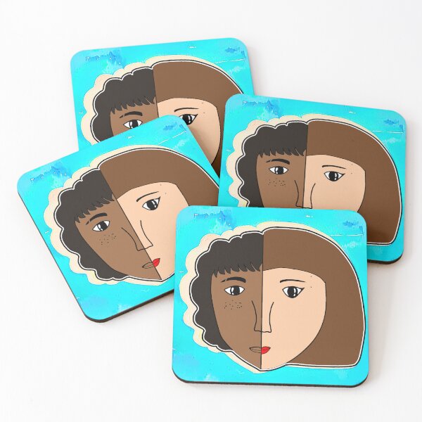 Item preview, "Split Face Portrait Representing Diversity and Unity" designed and sold by nighttime1990.
