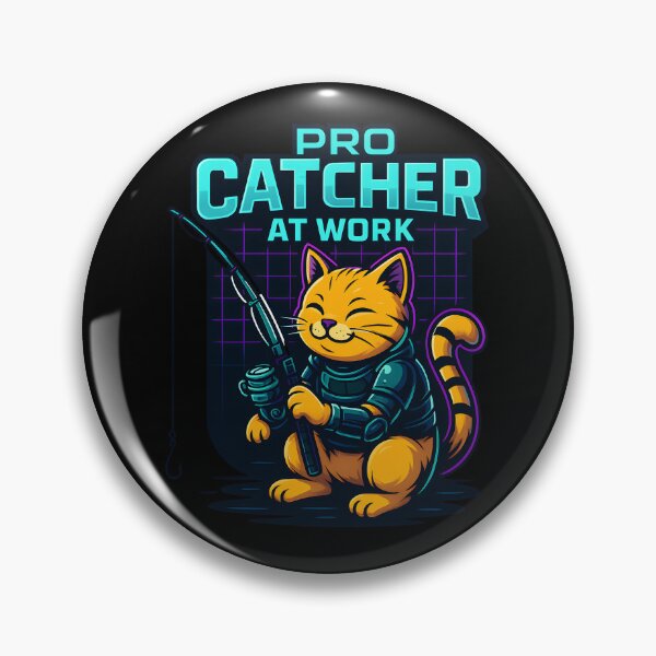 Item preview, Pro CATcher at Work – Funny Fishing Cat Gaming Style Design designed and sold by SVALANART.