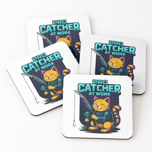 Item preview, Pro CATcher at Work – Funny Fishing Cat Gaming Style Design designed and sold by SVALANART.