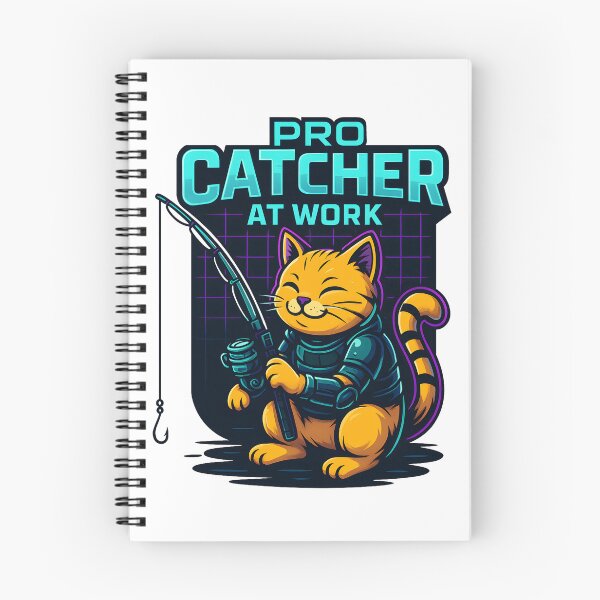 Item preview, Pro CATcher at Work – Funny Fishing Cat Gaming Style Design designed and sold by SVALANART.