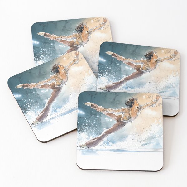Item preview, Title:  Winter Olympics Ice Skater - Watercolor Art designed and sold by Banal25.