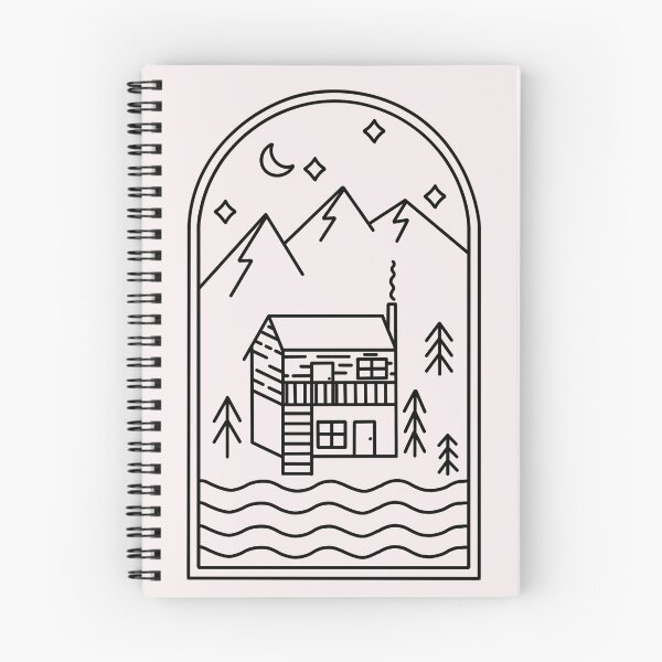 Item preview, Cozy cabin line art designed and sold by hippynic.