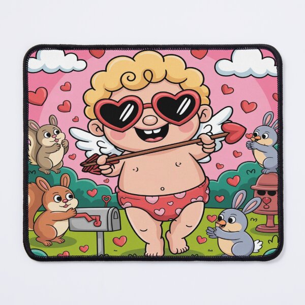 Item preview, Cool Cupid Love Strike | Funny Valentine's Day Animals Cartoon designed and sold by Midnight Veil Designs.