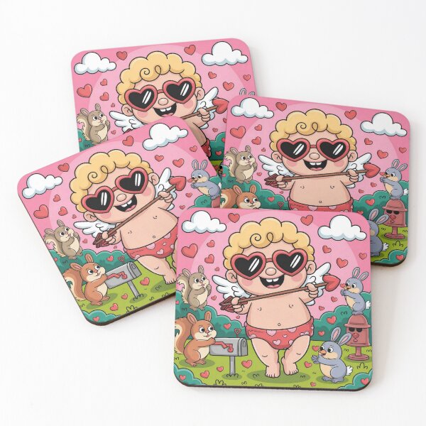 Item preview, Cool Cupid Love Strike | Funny Valentine's Day Animals Cartoon designed and sold by Midnight Veil Designs.