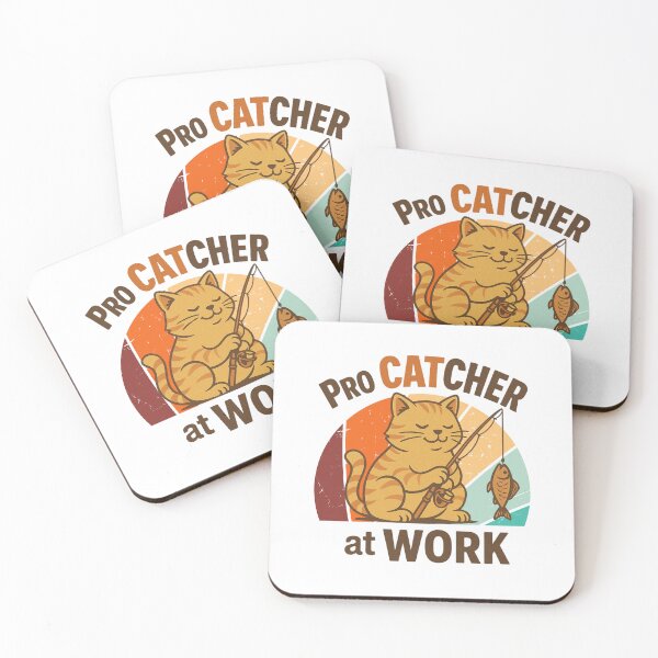 Item preview, Pro Catcher at Work – Retro Fishing Cat Vintage Design designed and sold by SVALANART.