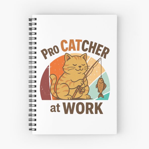 Item preview, Pro Catcher at Work – Retro Fishing Cat Vintage Design designed and sold by SVALANART.