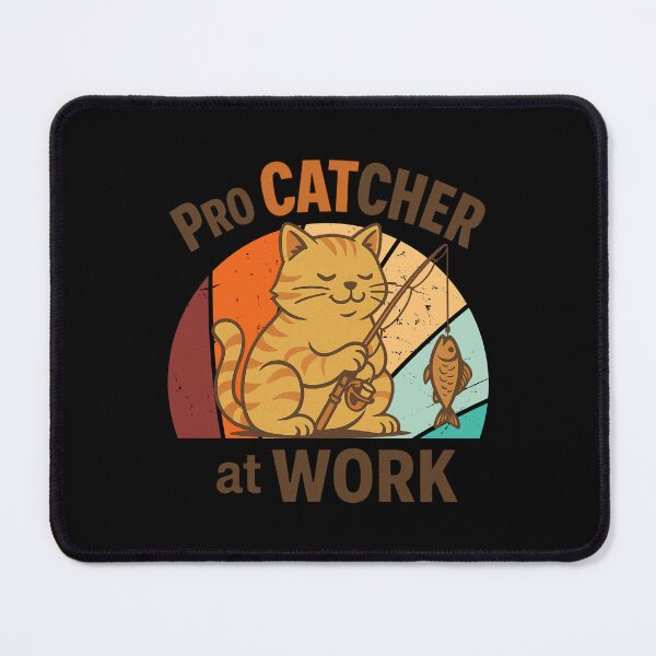 Item preview, Pro Catcher at Work – Retro Fishing Cat Vintage Design designed and sold by SVALANART.