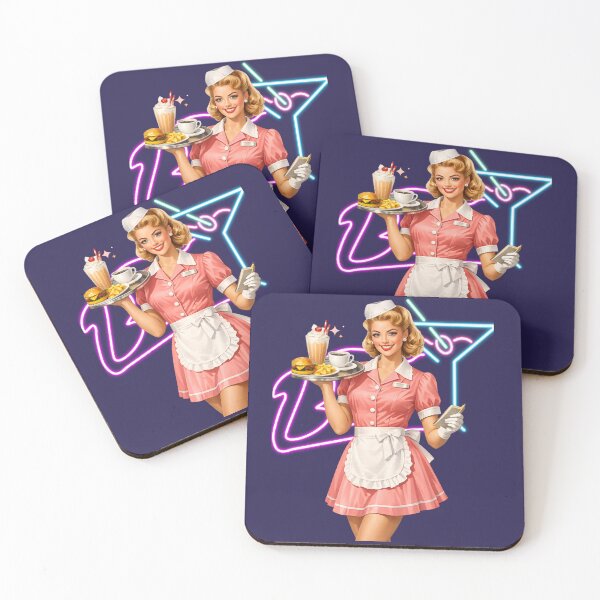 Item preview, Vintage Pin-Up Waitress – Retro Diner Girl 1950s Style Illustration designed and sold by Bea May Bombshell Studio.