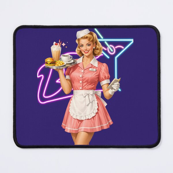 Item preview, Vintage Pin-Up Waitress – Retro Diner Girl 1950s Style Illustration designed and sold by Bea May Bombshell Studio.