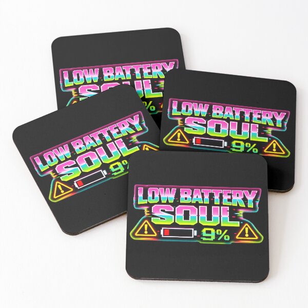 Item preview, Low Battery Soul 9% – Burnout Meme Y2K Glitch Aesthetic Design designed and sold by R3X .