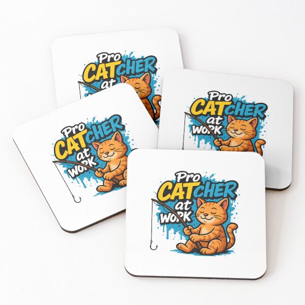 Item preview, Pro CATcher at Work – Cute Cartoon Fishing Cat Design designed and sold by SVALANART.