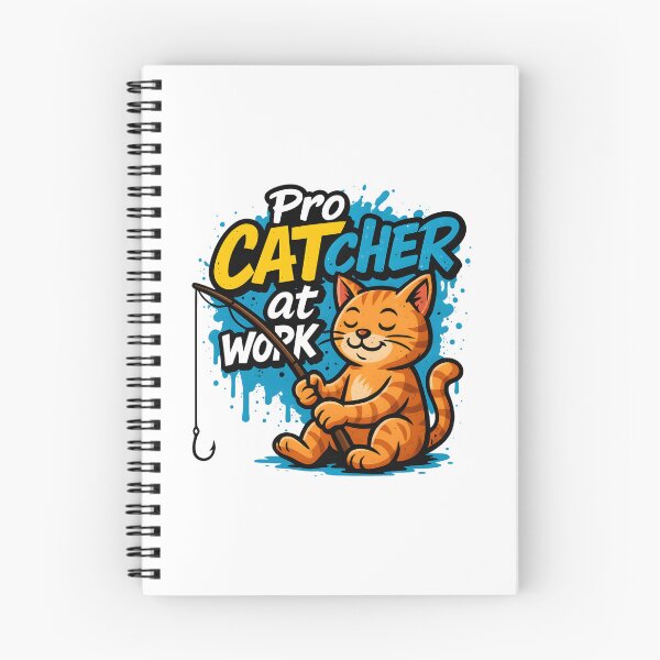 Item preview, Pro CATcher at Work – Cute Cartoon Fishing Cat Design designed and sold by SVALANART.