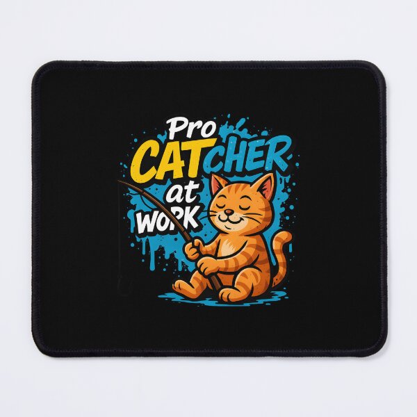 Item preview, Pro CATcher at Work – Cute Cartoon Fishing Cat Design designed and sold by SVALANART.
