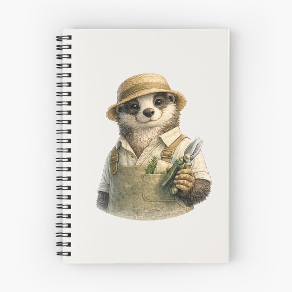 Item preview, Badger Gardener Portrait – Cozy Cottagecore Spring Illustration designed and sold by Ombrya.