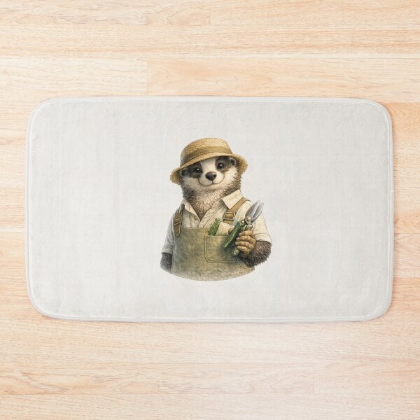 Item preview, Badger Gardener Portrait – Cozy Cottagecore Spring Illustration designed and sold by Ombrya.