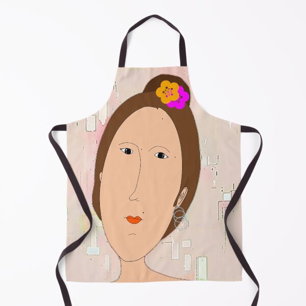 Item preview, "Abstract Woman Portrait with Floral Bun and Hoop Earrings" designed and sold by nighttime1990.